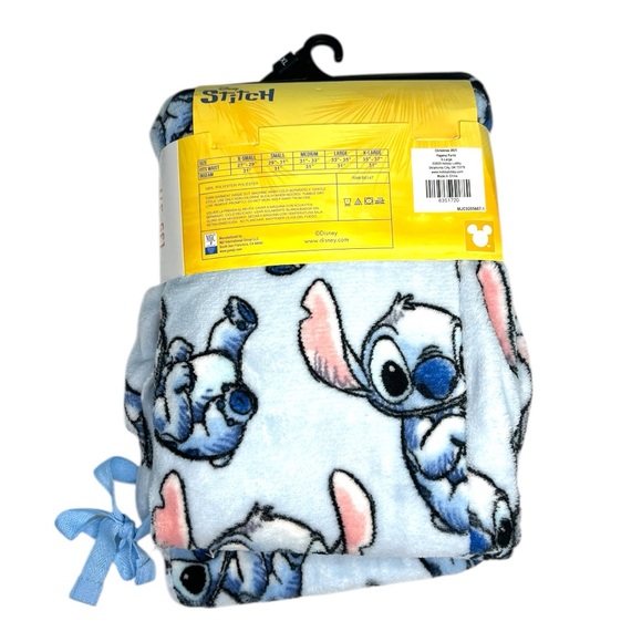 Disney Stitch Unisex Plush Pajama Sleep Pants Size XL Blue Black Pink - Picture 3 of 5